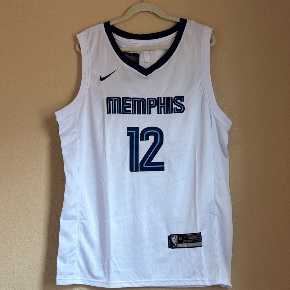 Morant Nike Memphis Basketball Jersey - White and Navy